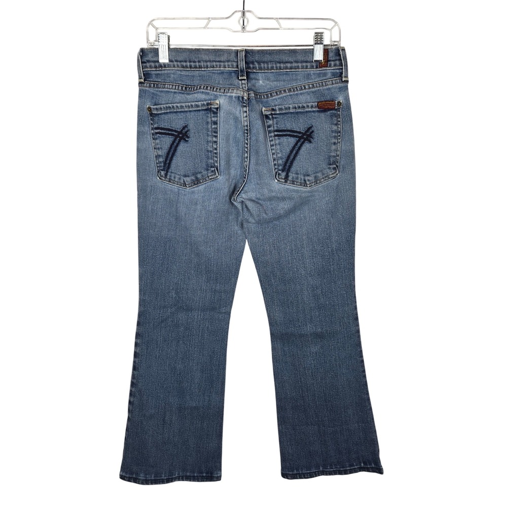 Vtg 7 For All Mankind Womens Jeans 28x28 Bootcut Denim Blue‎ Stretch Lowrise Y2k